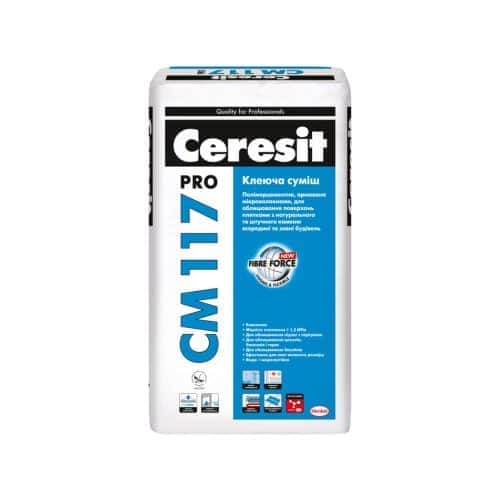 Эластичная клеящая смесь CERESIT CM 117 PRO
