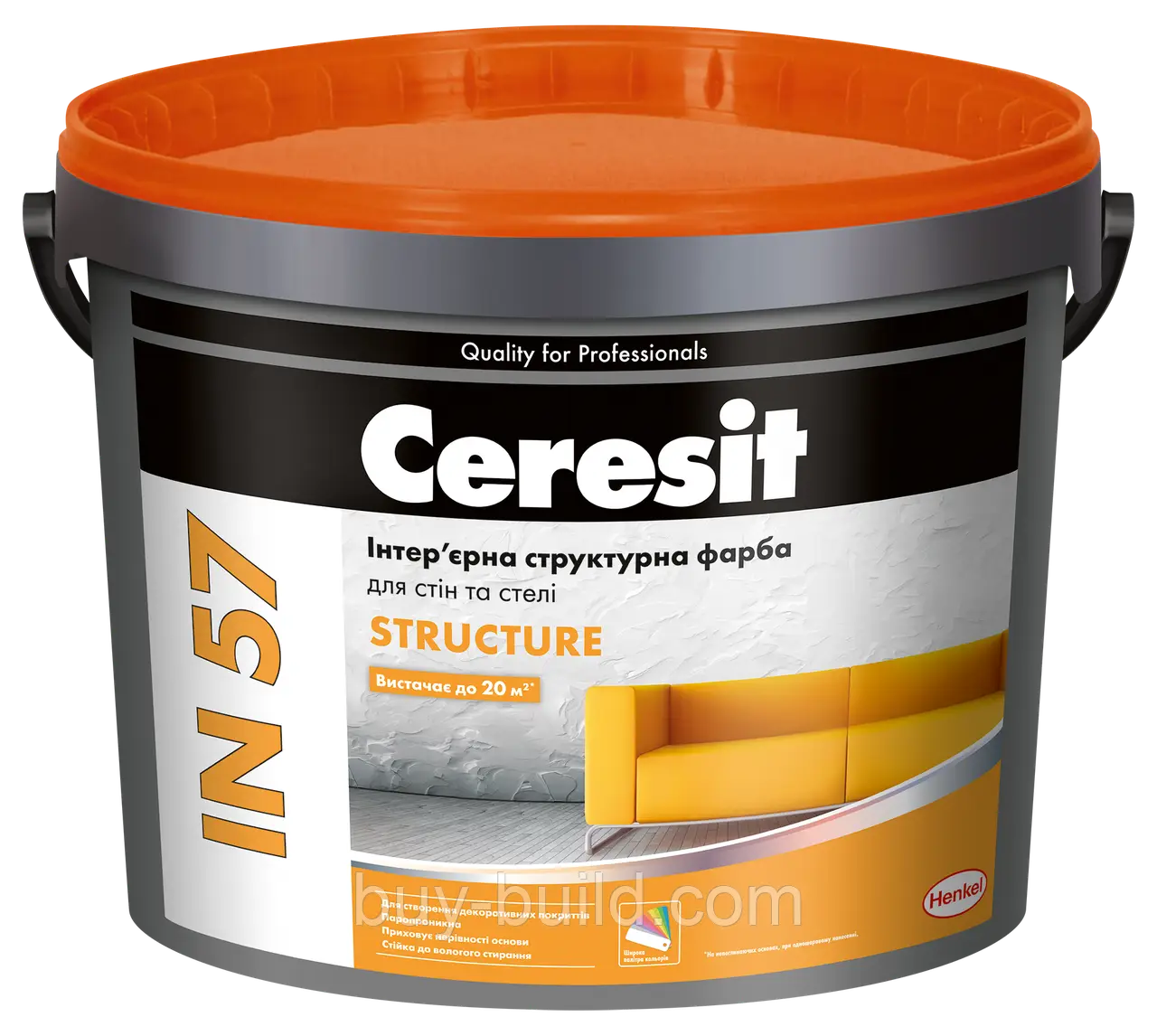 Інтер’єрна структурна фарба для стін та стелі Ceresit IN 57 База А